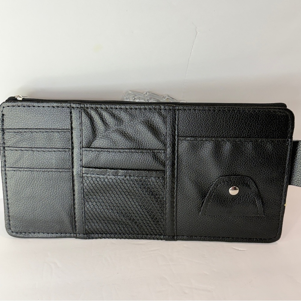 🆕 🚗 Car Sun Visor Organizer Black Travel Document Holder Card Wallet